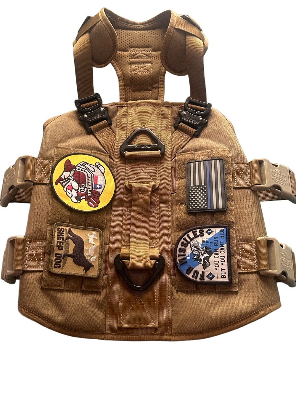 Icefang Dog Vest Tactical K9 Dog Harness Coyote Brown – MOLLE – Working Dog